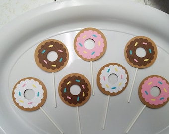 Donut cupcake toppers, donut party, donut birthday party, donut grow up, donut birthday, donut decorations, donut centerpiece, donut favors