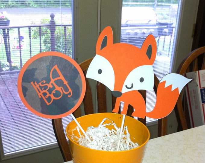 Fox It's a Boy Centerpiece Sticks Fox Centerpiece Sticks Etsy