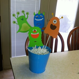 Monster centerpiece sticks set of 4