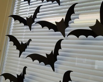 Black bats, Halloween Bats, Bat die cuts, Halloween bat cut outs, Bat wall decorations, Bat decorations, hanging bats, 3d BATS