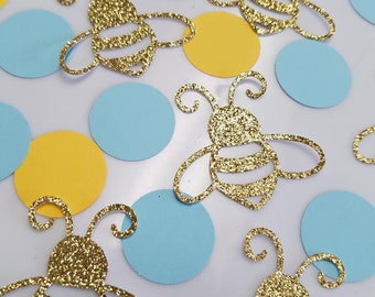 What will it bee, Bumble bee confetti, bumble bee party decorations, bumble bee birthday,  confetti, jumbo confetti table scatter