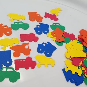 Transportation confetti, transportation decorations, 20 ready to ship transportation birthday party, truck confetti, car confetti,
