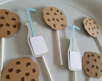 Milk and cookie cupcake toppers, milk and cookie decorations, milk and cookie birthday, milk and cookie garland, milk and cookie party