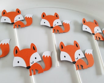 Fox cupcake toppers, fox it's a boy, fox  banner, fox decorations, woodland baby shower, woodland banner