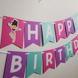 Gymnastics Banner, Gymnastics Birthday, Tumbling Party Decor, Gymnastics decoration