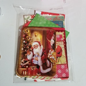 Christmas junk journal kit, 60 plus items, Christmas mystery kit, Christmas scrapbook supplies, Christmas ephemera, Santa journal kit,