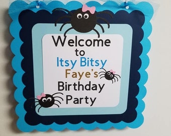 Itsy Bitsy Spider door hanger, Itsy bitsy spider sign, Itsy Bitsy Spider birthday, Itsy Bitsy spider baby shower