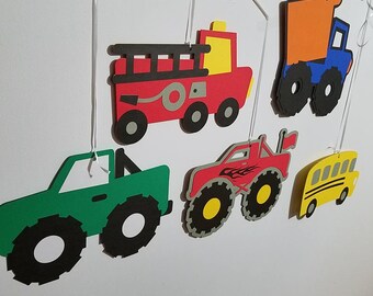 Transportation ceiling hangers, Transportation birthday banner, dump truck banner, transportation  party, transportation back drop