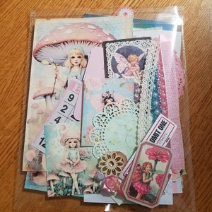 Fairy junk journal kit, Fairy journal kit, Fairy scrapbooking embellishment, Fairy Ephemera