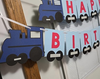 Train birthday banner, train banner, train birthday party, train party decorations, transportation banner, train party