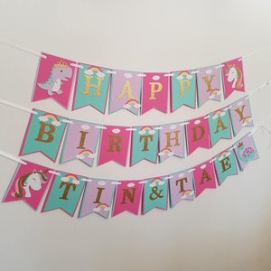 Dinosaur Unicorn banner, Dinosaur banner, Dinosaur princhess banner, girl dinosaur banner, princess dinosaur party, , girly dinosaur,