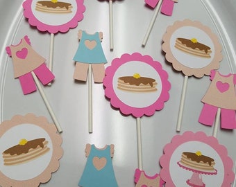 Pancakes and Pajamas cupcake toppers, Pancakes and pajamas party, Pancakes and pjs birthday, pancakes and pajamas decorations