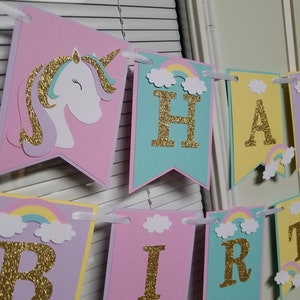 Unicorn Banner/ Unicorn Happy Birthday Banner/ Unicorn party decorations, Unicorn birthday sign, Unicorn Birthday