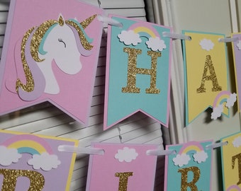 Unicorn banner, Unicorn birthday banner, Unicorn decorations, Unicorn party, Unicorn