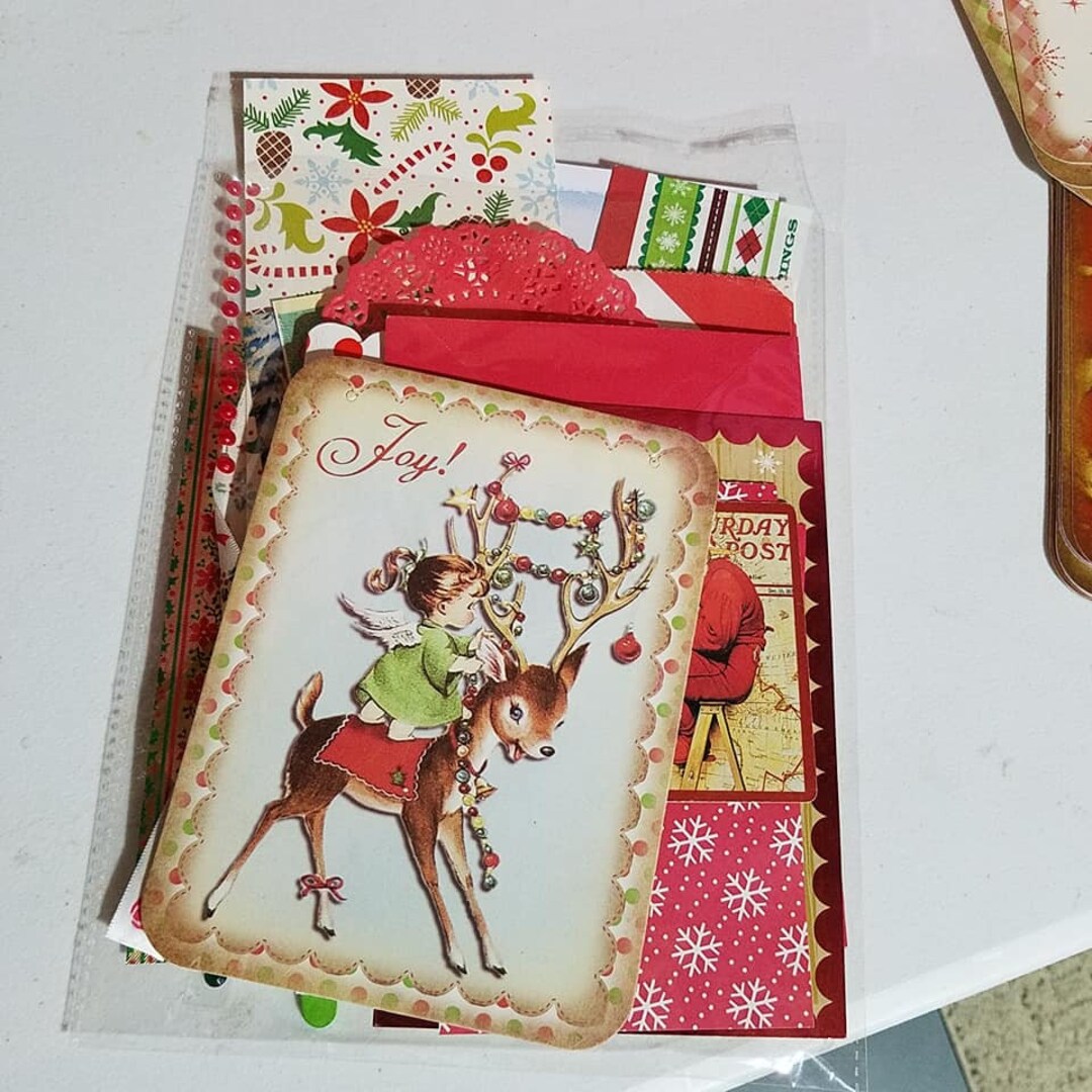 Christmas Junk Journal Kit, 60 Plus Items, Christmas Mystery Kit