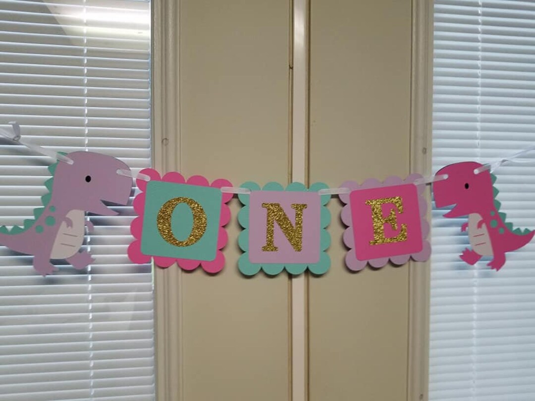 Dinosaur Banner, Dinosaur Princess Banner, Girl Dinosaur Banner ...