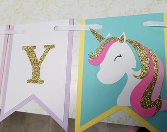 Unicorn Banner/ Unicorn Happy Birthday Banner/ Unicorn party decorations, Unicorn birthday sign, Unicorn Birthday
