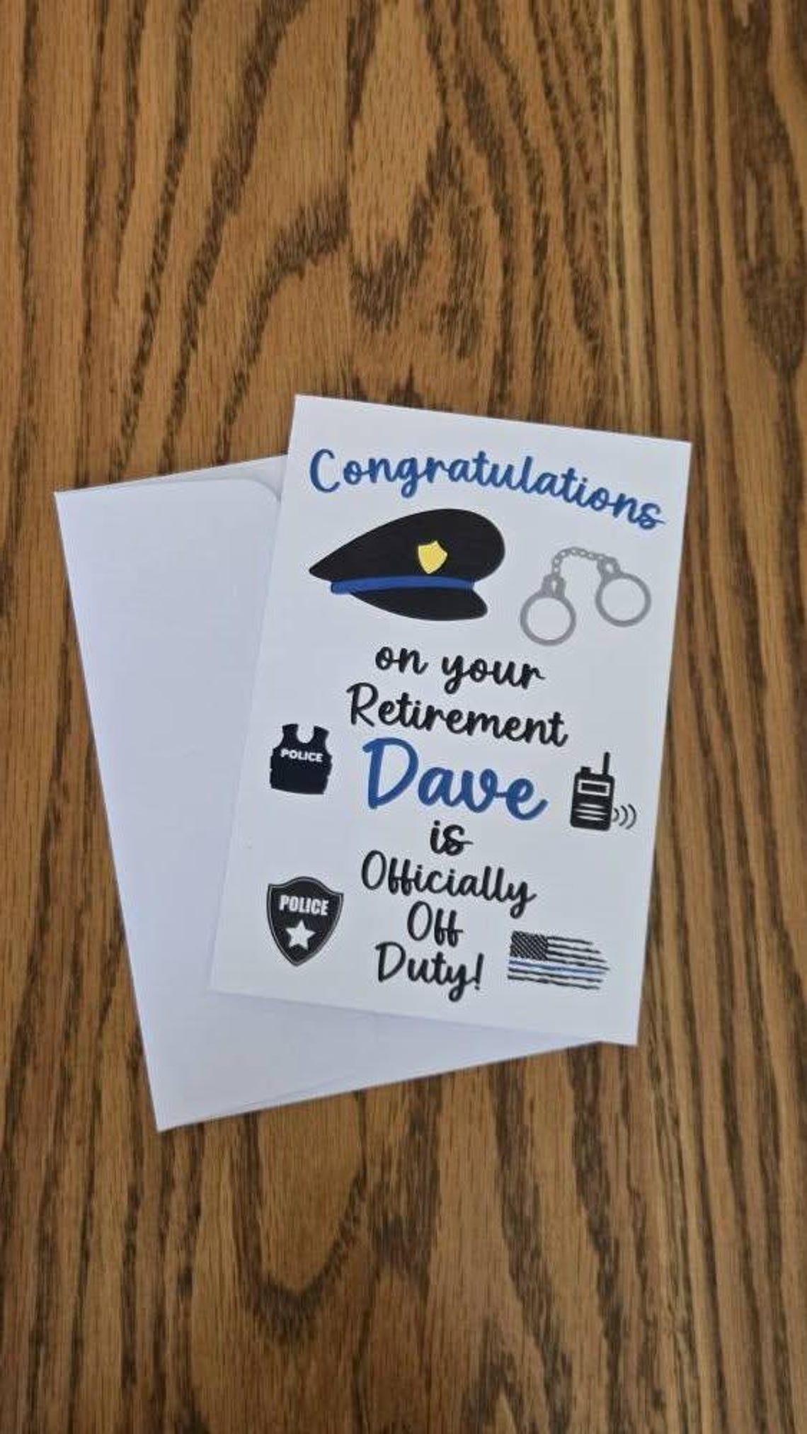 Retirement Card for Cop, Police Officer, Law Enforcement Retirement ...