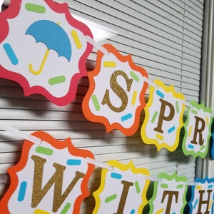 Sprinkled with love banner, baby shower banner, cupcake banner, cupcake party, sprinkle party