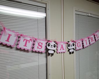 Panda Its a girl banner, Panda baby shower, panda centerpiece, Its a girl centerpiece, its a girl decorations, seahorse