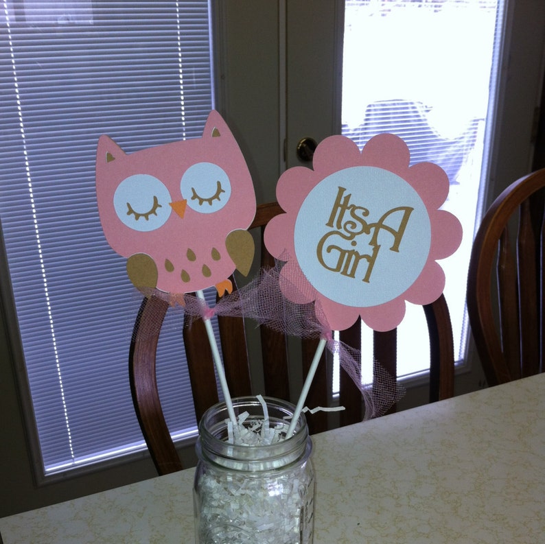 Owl Baby Shower Centerpiece Sticks Etsy