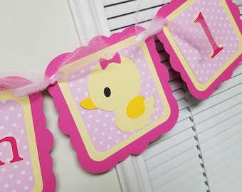 Rubber duck highchair banner, Rubber duck I am 1 banner,  Rubber ducky birthday, Rubber ducky party, Rubber ducky centerpiece
