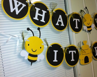 What will it bee banner, what will it bee, gender reveal banner, gender reveal baby shower, whBumble Bee "What will it BEE" shower banner