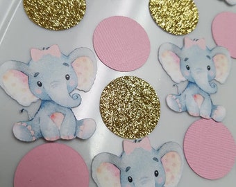 Elephant confetti, Elephant, elephant baby shower, elephant it's a girl, elephant decorations, girl elephant decorations, elephant party