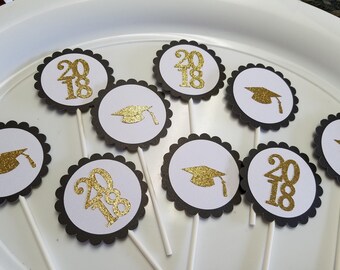 2019 Graduation cupcake toppers , graduation centerpiece 2018, Graduation party decorations, graduation party,