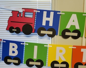 Train birthday banner, train banner, train birthday party, train party decorations, transportation banner, train party