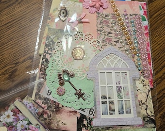 The Secret garden junk journal kit, 60 plus items, secret garden mystery kit, ephemera, garden junk journal, flower junk journal