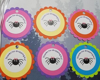 Itsy Bitsy Spider favor tags, Itsy Bitsy tags, Itsy Bitsy party decorations, spider decorations