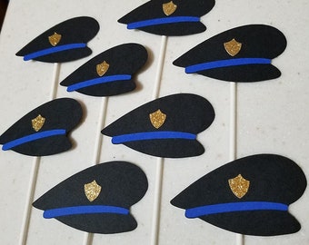 Police cupcake toppers, police decorations, police graduation, police retirement , police party