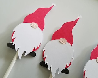 gnome cupcake toppers, gnome party, gnome decorations, Christmas gnome, gnome party decorations