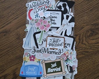 Ephemera, Wedding ephemera, 36 piece laser printed ephemera, junk journal ephemera, wedding scrapbook ephemera, daily journal ephemera