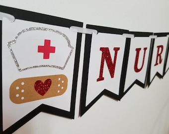 Nurse banner, nurse graduation banner, nurse party decorations, nurse graduation party, nurse party, nurse table scatter