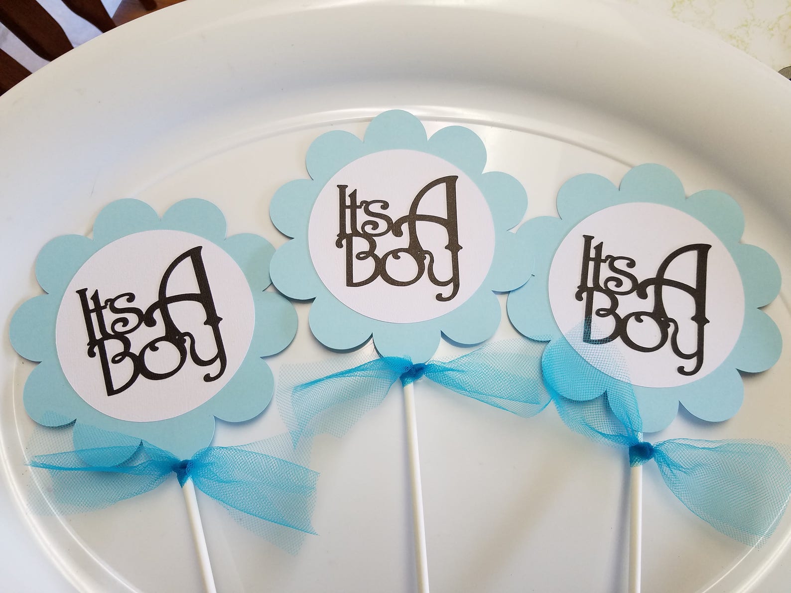 It's a Boy Centerpiece Flower Centerpiece Sticks Baby Etsy