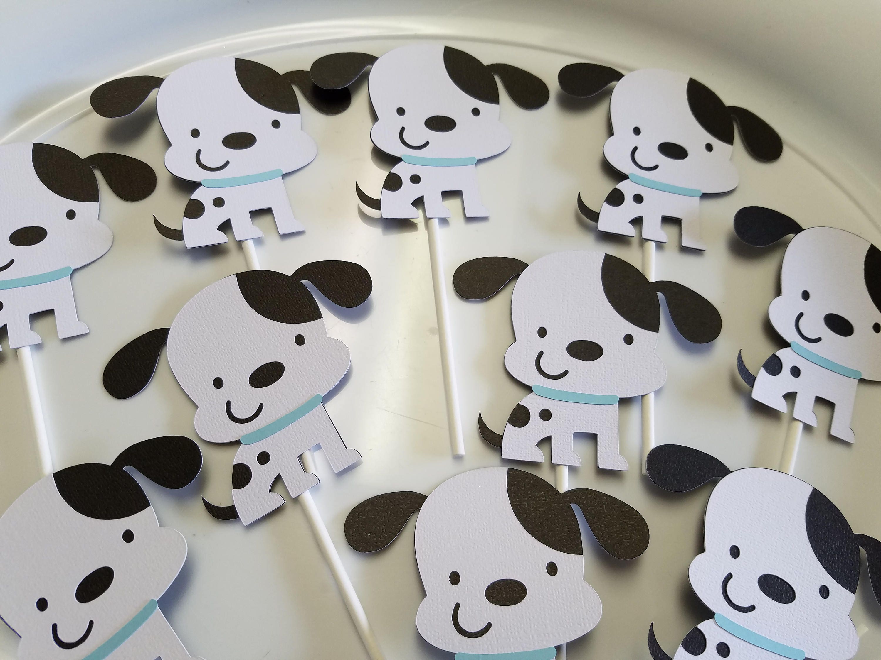 Puppy cupcake toppers dog cupcake toppers puppy party puppy | Etsy