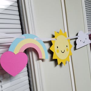 Rainbow banner, rainbow party, sunshine banner, sunshine party, rainbow birthday, rainbow garland