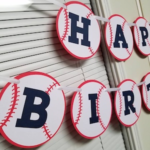 Baseball Banner, Baseball Birthday party, Baseball Happy birthday banner, Baseball party, Baseball Birthday banner
