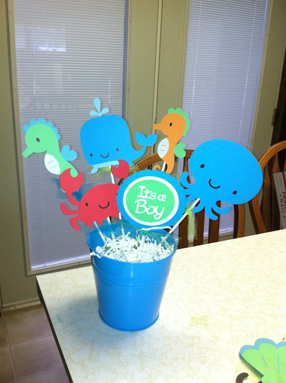 Under the Sea Centerpiece, Under the Sea Decorations, Under the Sea Party, Under  the Sea It's a Boy, Under the Sea Sticks 