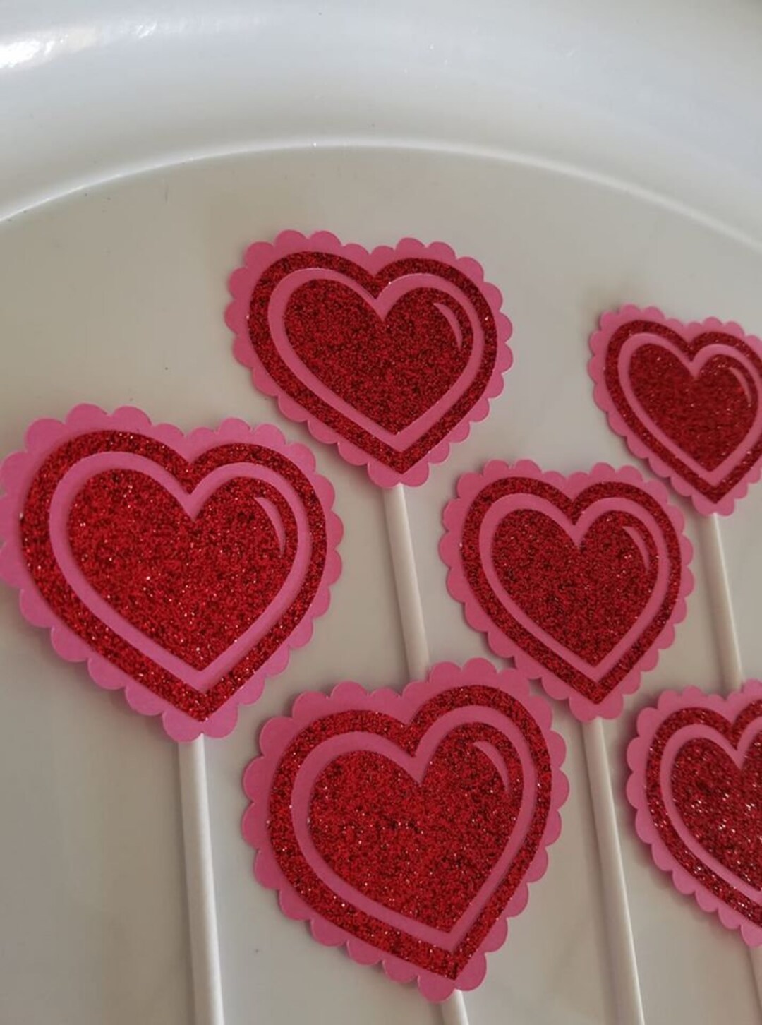 Valentine Cupcake Toppers, Valentine Party Decorations, Heart Cupcake ...