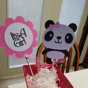 Panda Its a girl centerpiece, panda bear baby shower, panda bear centerpiece, It's a girl centerpiece, its a boy decoration, image 1