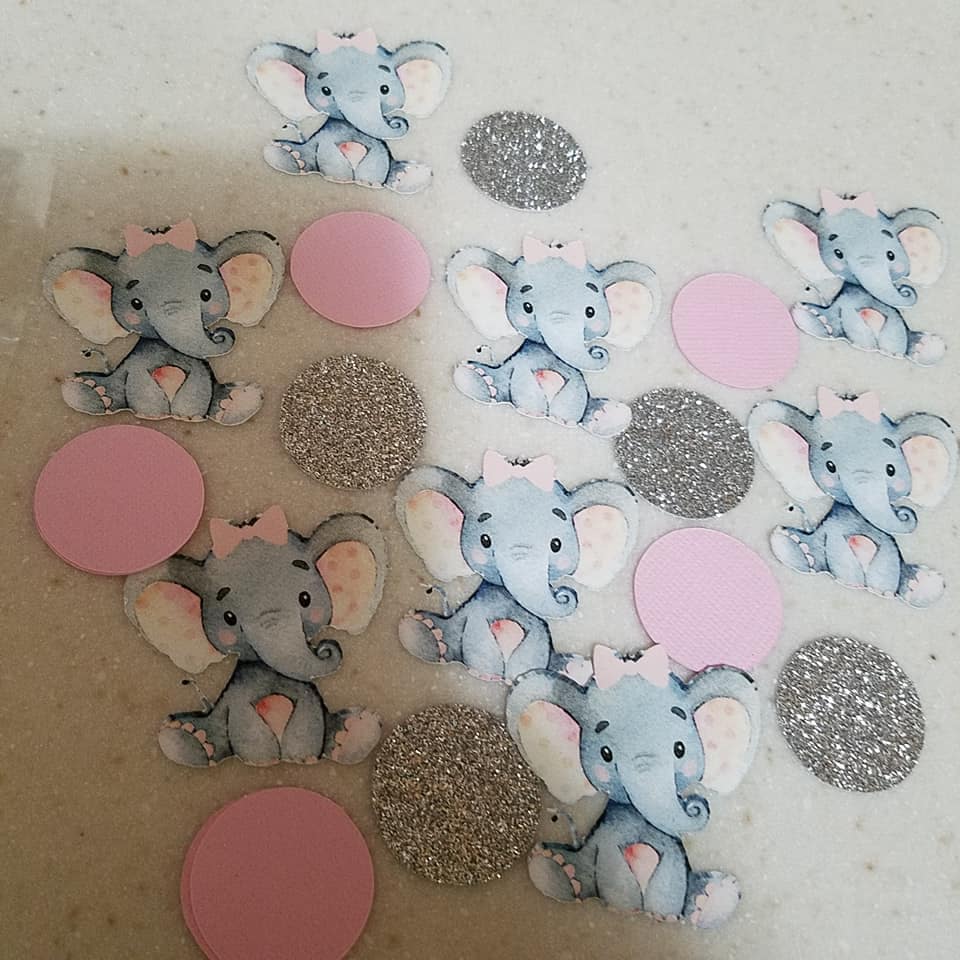 Elephant confetti Elephant elephant baby shower elephant its a girl elephant decorations girl elephant decorations elephant