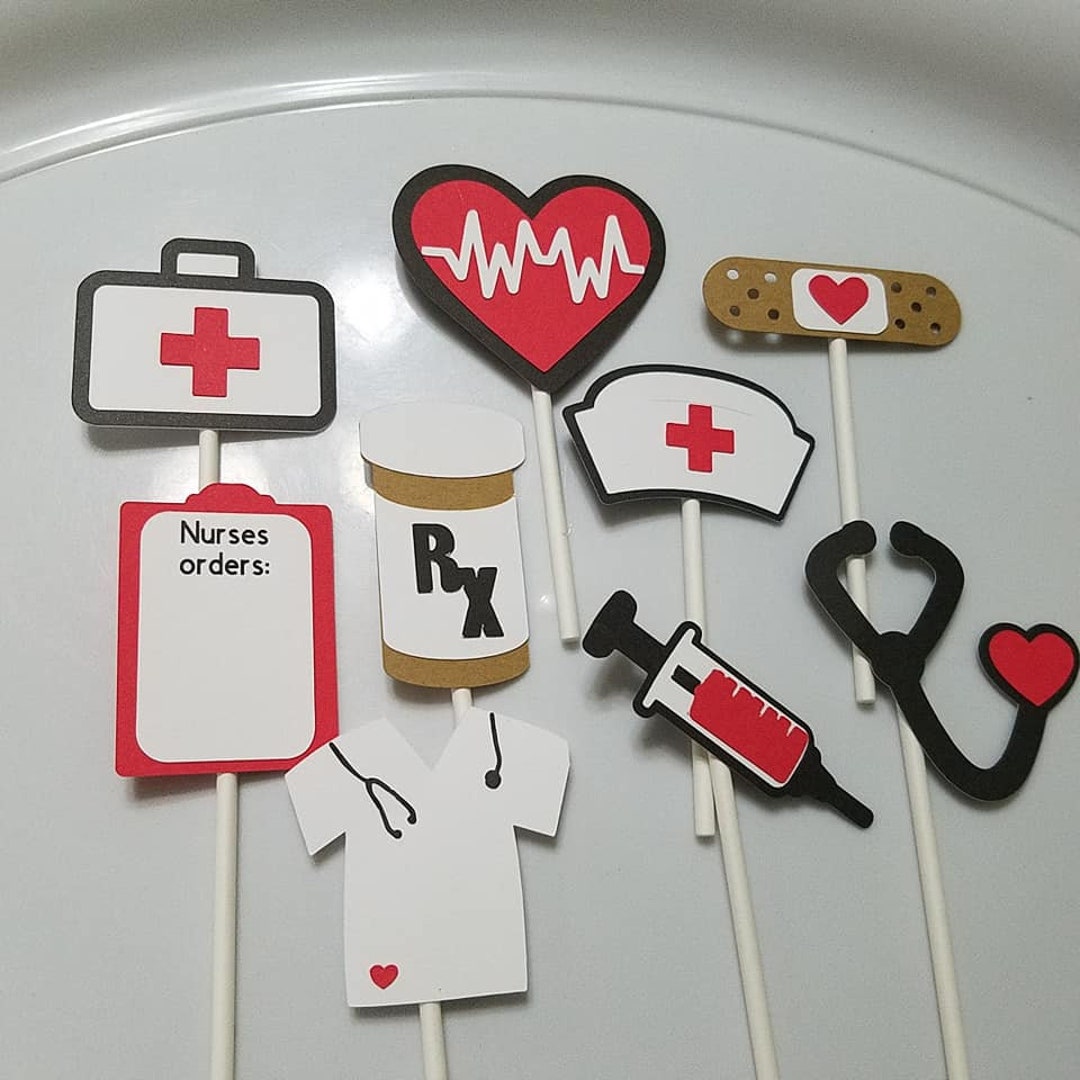 Nurse Cupcake Toppers, Nurse Decorations, Nurse Graduation Decoration ...