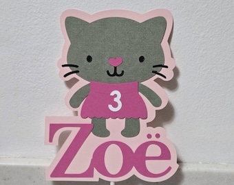 Cat cake topper, kitten cake topper, cat party decor