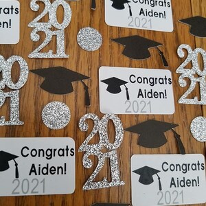 2021 confetti, 2021 graduation confetti, graduation confetti, 2021 gold glitter confetti, personalized confetti, 200 count confetti