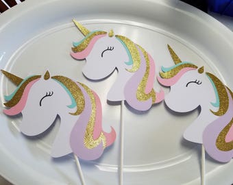 Unicorn centerpiece, Unicorn birthday banner, Unicorn pary decorations, Unicorn party