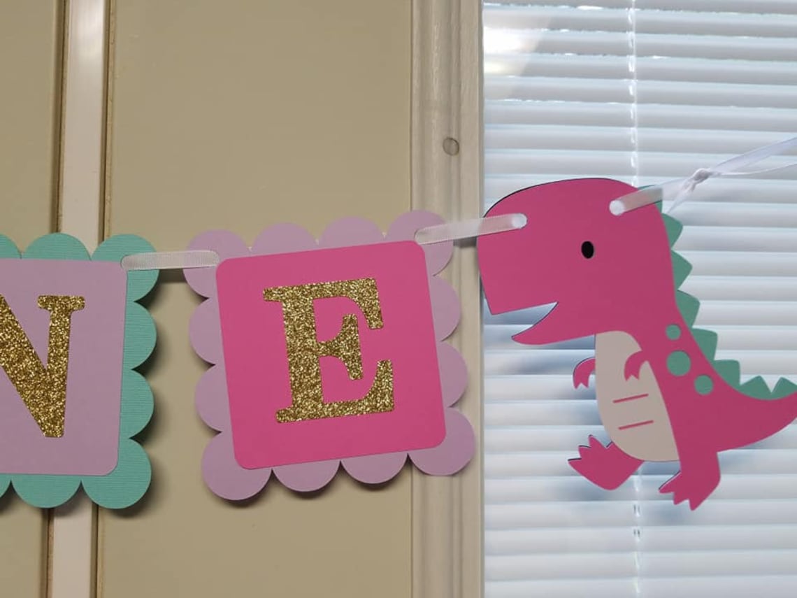 Dinosaur Banner Dinosaur Princess Banner Girl Dinosaur - Etsy