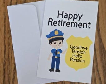 Retirement card for Cop, police officer, law enforcement retirement